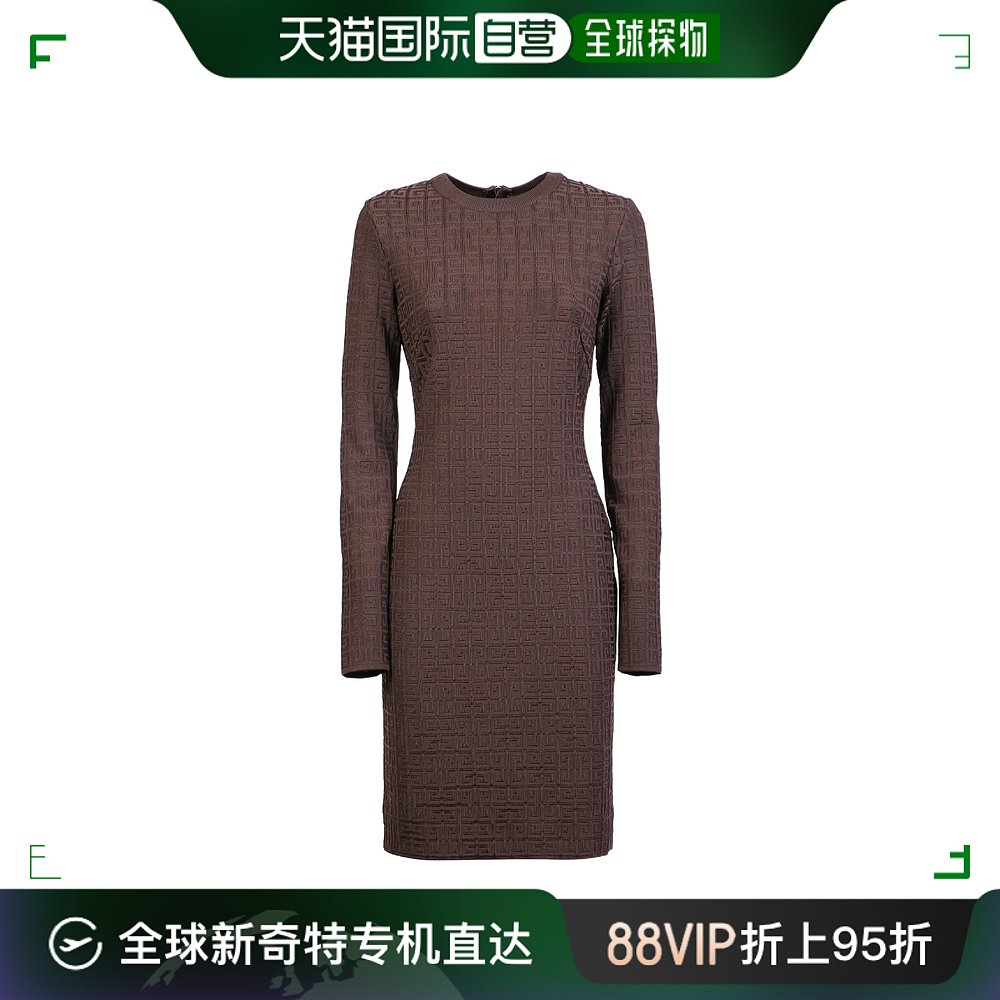 香港直邮Givenchy纪梵希女士徽标长袖连衣裙 BW218D4ZB1