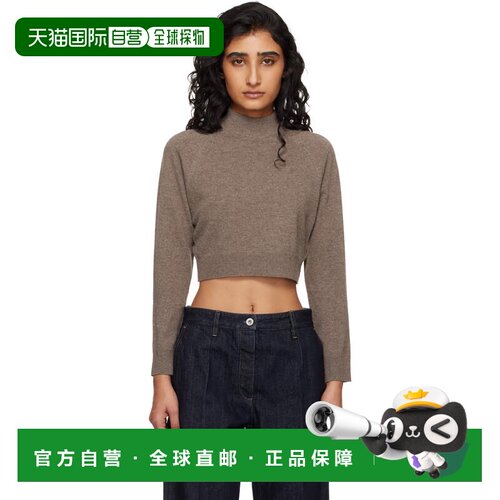 1h可退 香港直邮Jil Sander 吉尔 桑达 女士 棕色 LS Crop 毛衣 J