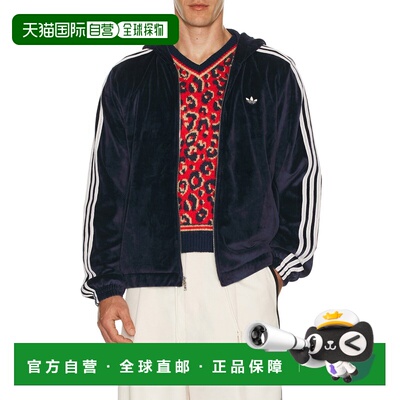 1h可退 美国直邮adidas 阿迪达斯 男士 天鹅绒拉链夹克 KG3624