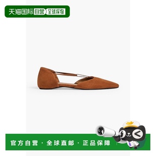 234WAS848LE0053TAN T型带绒面革尖头平底鞋 香港直邮TOTÊME 女士