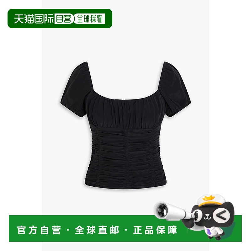 香港直邮Staud 女士 Elba 真丝双绉上衣 R25S1139SDBLK