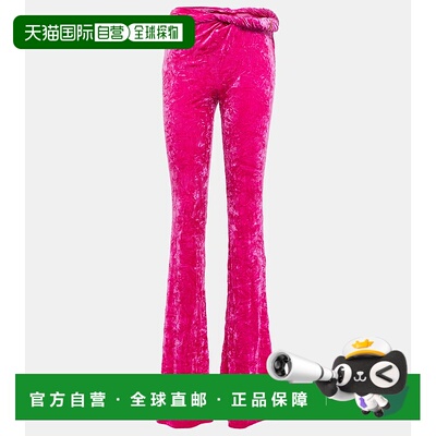 1h可退 香港直邮Versace 范思哲 女士 喇叭天鹅绒长裤 001180