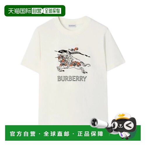 1h可退 香港直邮BURBERRY 女士T恤 81210381 CO 白色 EKD 素描棉
