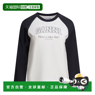 香港直邮GANNI T恤 甘尼 BASEBALL A1050058151WHI 女士 1h可退