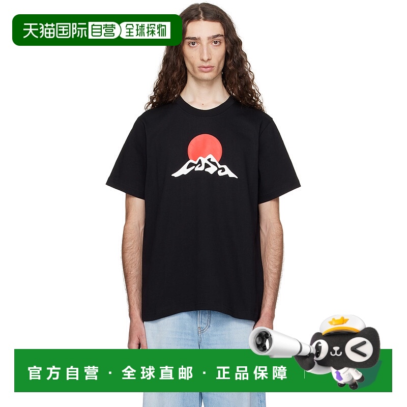 1h可退 香港直邮Casablanca 男士 黑色 Montagne Snow Print T 恤