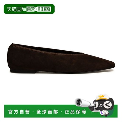 自营欧洲直邮Toteme Minimalist女士胡椒色绵羊皮芭蕾平底鞋