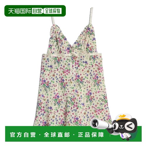 1h可退Gucci 古驰 女士 印花蕾丝边真丝绉纱迷你吊带连衣裙 A000D