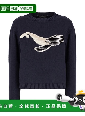 1h可退 香港直邮Weekend Max Mara 女士 深蓝棉混纺毛衣 NESPOLA0