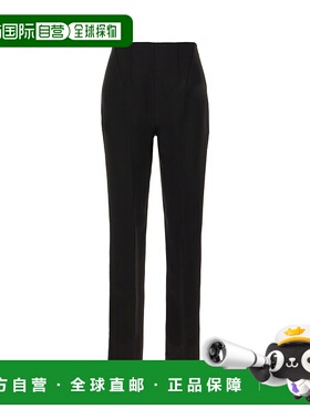 香港直邮Sportmax 斯宝麦斯 女士 黑色醋纤直筒裤 长裤NETTO003
