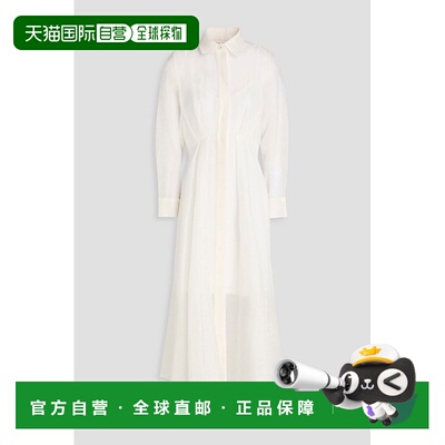 香港直邮ZIMMERMANN 女士 褶裥山东绸中长衬衫式连衣裙 1036DS251