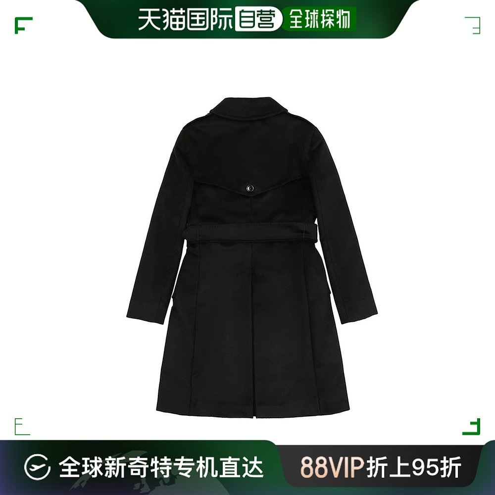 【99新未使用】香港直邮MAX MARA 女士黑色双排扣中长风衣 608616