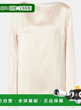 香港直邮TOT&Ecirc;ME 女士 缎面上衣 beige米色 舒适时尚女装