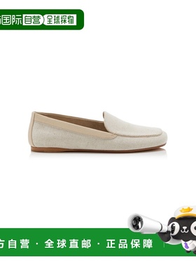 1h可退 香港直邮KHAITE 女士 Monroe 皮革边帆布乐福鞋 white白色