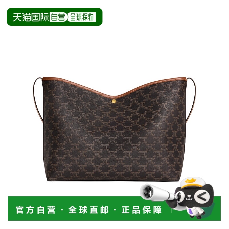 香港直邮Celine Triomphe 帆布和小牛皮柔软购物袋 123912GXC.