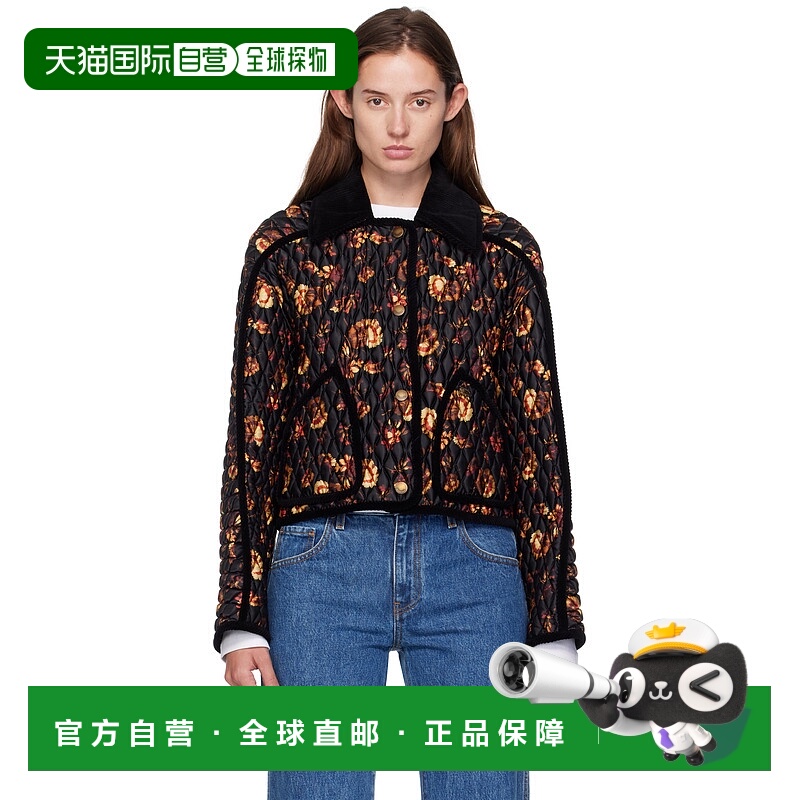 1h可退 香港直邮Burberry 巴宝莉 女士 黑色 Floriston 夹克 8116