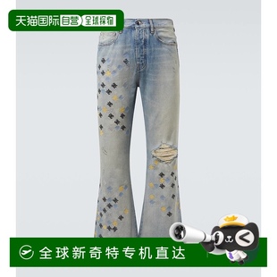 刺绣喇叭牛仔裤 Quad 舒 blue蓝色 香港直邮AMIRI 1h可退 男士