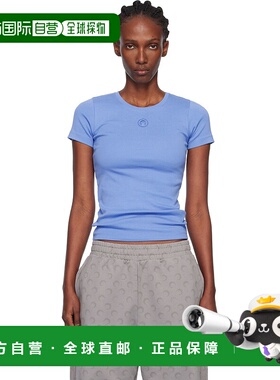 1h可退 香港直邮Marine Serre 女士 蓝色 Moon Logo Ribbed Jerse