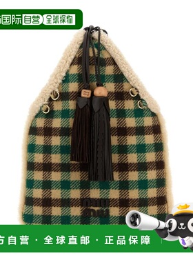 1h可退 香港直邮Miu Miu 缪缪 女士 流蘇格紋手提包 5BA2952ID6