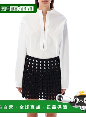 香港直邮Alaia 女士 深V领连体衬衫 AA9C09536T611性感