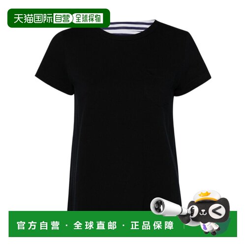 1h可退 香港直邮SACAI 女士T恤 SCW238240 SS2025 黑色 拼接T恤