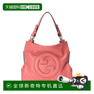 肩带托特包 欧洲直邮GUCCI 古驰 女士粉色皮革互扣式 双G链式