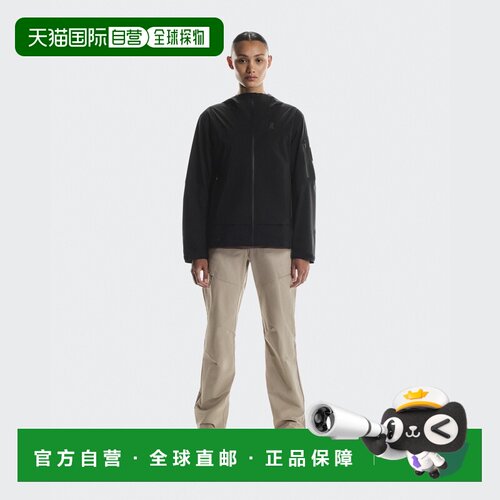 欧洲直邮自营ON昂跑 Trek系列女士黑色聚酰胺连帽防水夹克外套