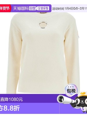 1h可退 香港直邮moncler 女士 白色羊毛毛衣 9C00001M4281035
