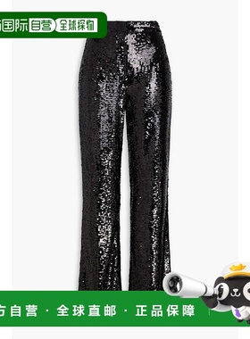 香港直邮NILI LOTAN 女士 珠片绉纱直筒裤裤子 12186W688BLKBLACK