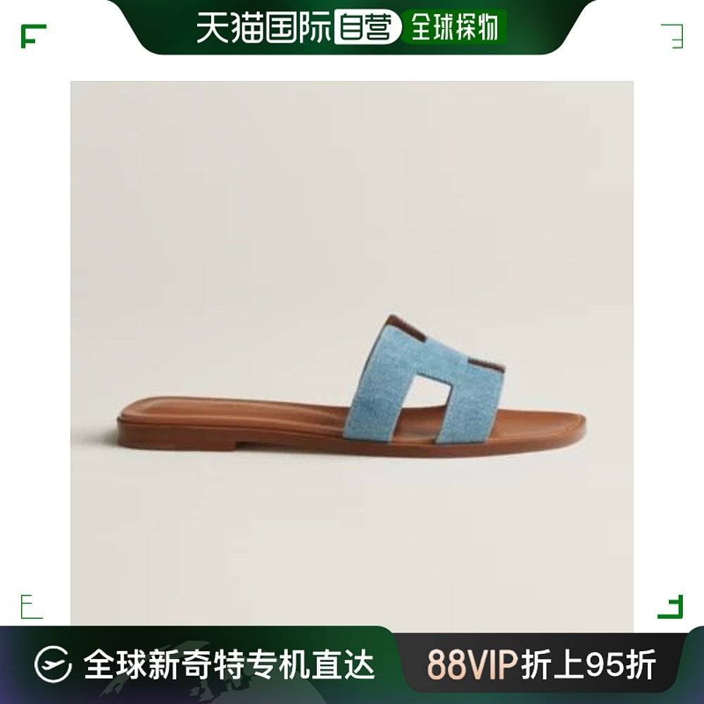 Hermes爱马仕Oran Sandal系列女士凉鞋蓝棕色H211242ZBC