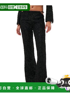 香港直邮Ganni 提花休闲裤 F8024阔腿裤喇叭裤