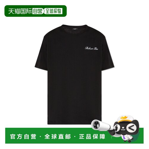 1h可退 欧洲直邮BALMAIN 男士T恤 CH1EG010BC68EAB CO 黑色 徽标T