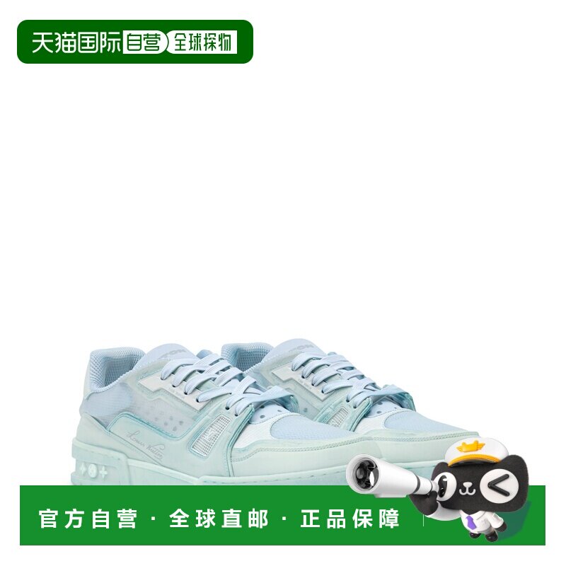 自营欧洲直邮LV路易威登 男士蓝色混合材质LV Trainer运动鞋