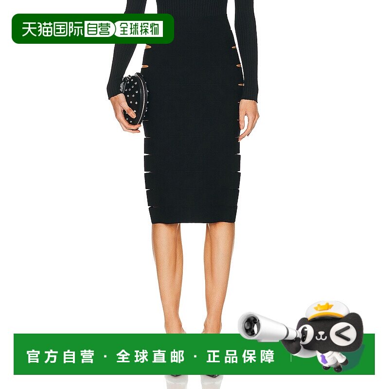 香港直邮Alaia 女士 条带半身裙 AA9J21705M836 black黑色 舒适时