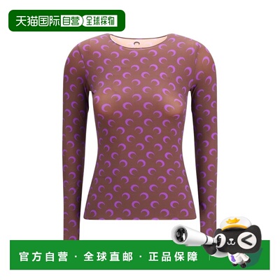 1h可退 香港直邮Marine Serre 女士 棕色 & 紫色 Moon Printed Je