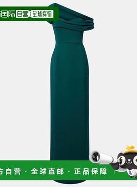 香港直邮CAROLINA HERRERA 女士 cr&ecirc;pe 花朵露肩礼服连衣裙