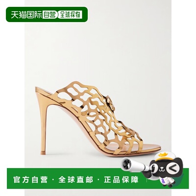 香港直邮Gianvito Rossi 金属色镂空皮革凉鞋 G1014595RICMETMEKO