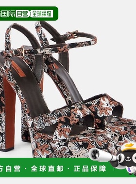 香港直邮MISSONI 米索尼 女士 Angela Raschel 金银线防水台凉鞋