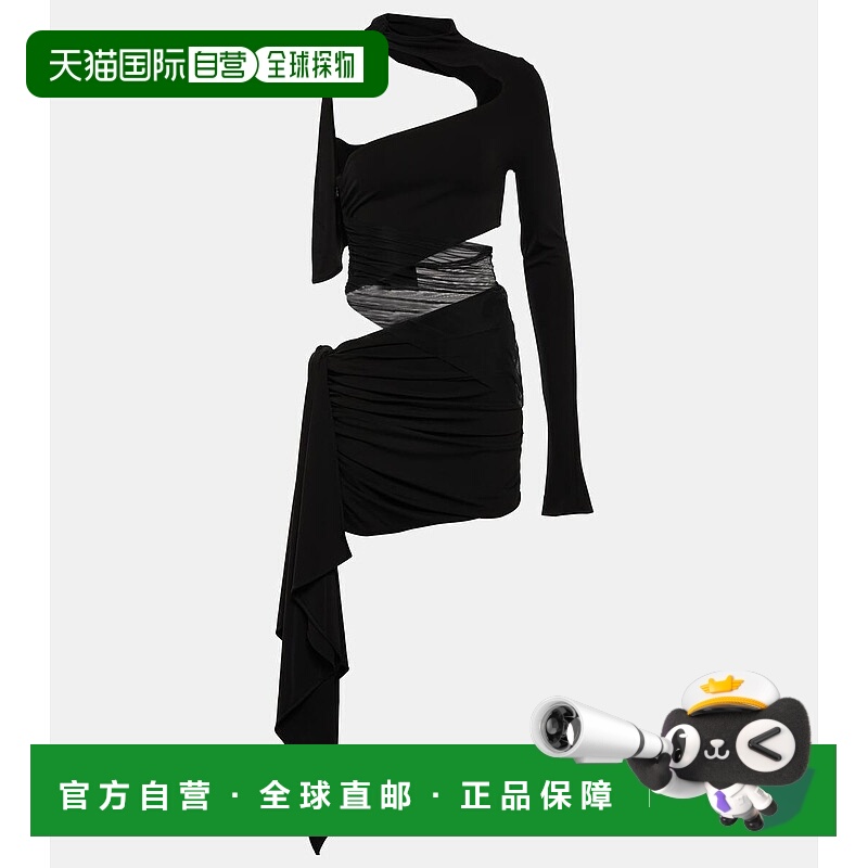 1h可退 香港直邮Mugler 穆勒 女士 垂褶剪口迷你连衣裙 001383