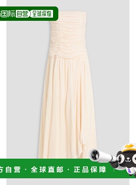 1h可退 香港直邮Staud 女士 Hightide 抹胸褶皱棉质苎麻混纺薄纱