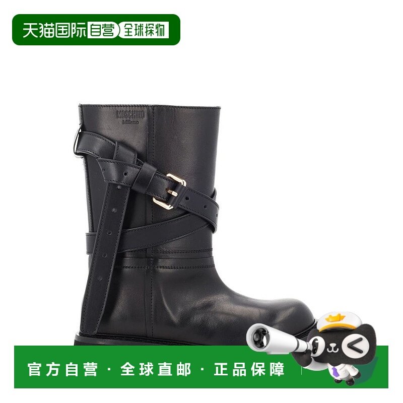 香港直邮Moschino 莫斯奇诺 女士 搭扣踝靴 MA26054G0NMJ5