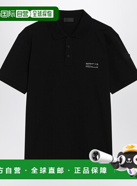 1h可退 香港直邮Moncler 盟可睐 男士 黑色棉质凸纹布带LogoPolo