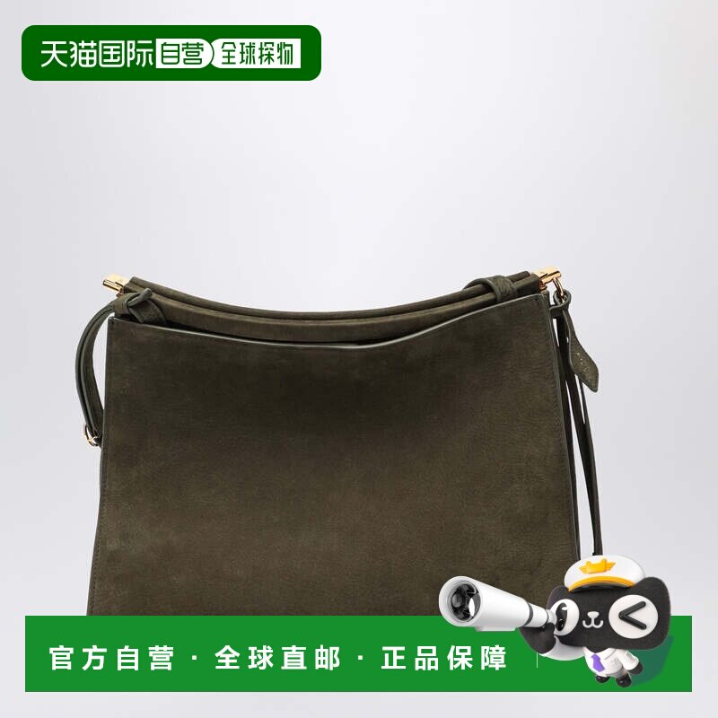 香港直邮alaia 女士 Le Click 中号方形卡其色牛巴革包包 AA1S014