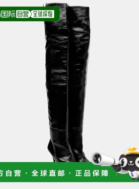香港直邮KHAITE 女士 Colt 100 皮质过膝靴子 black黑色 舒适时尚