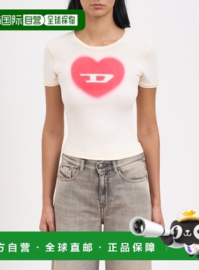 香港直邮Diesel 迪赛 女士 棉质T恤 MA128360SQAD1AMWHITE