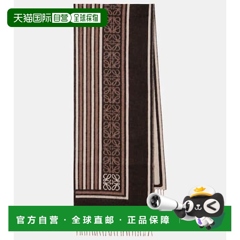 香港直邮LOEWE 罗意威 女士 Anagram 羊毛羊绒提花围巾