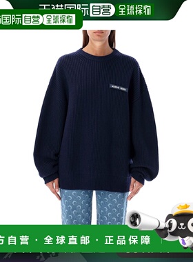 欧洲直邮MARINE SERRE 女士针织毛衣UTK003ACKNI0525BL90羊毛圆领