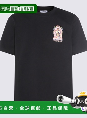 香港直邮Casablanca 男士 and Polos T恤黑色上衣 MSP26JTS00117