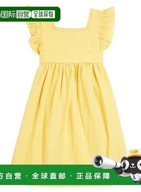 1h可退 香港直邮Bonpoint 女童 Cassiopee 褶皱棉质连衣裙童装