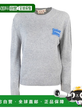 香港直邮Marni logo贴花羊绒长袖毛衣套衫 GCMD0505Q0UFX325