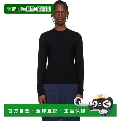 1h可退 香港直邮boss 雨果 男士 黑色 Regular Fit Crewneck Soft